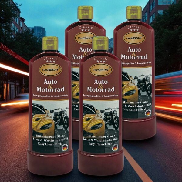CarBRIGHT Classic Autopolitur Das Original für Auto&Motorrad 4x500ml / 4er Set
