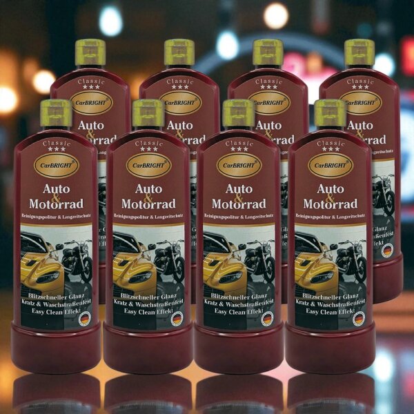 CarBRIGHT Classic Autopolitur Das Original für Auto&Motorrad 8x500ml / 8er Set