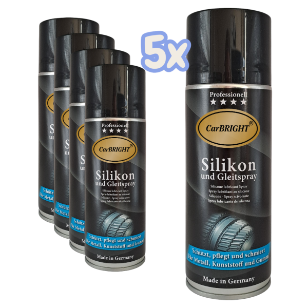 CarBRIGHT Silikonspray/Silikon- und Gleitspray 5x400ml / 5er Set