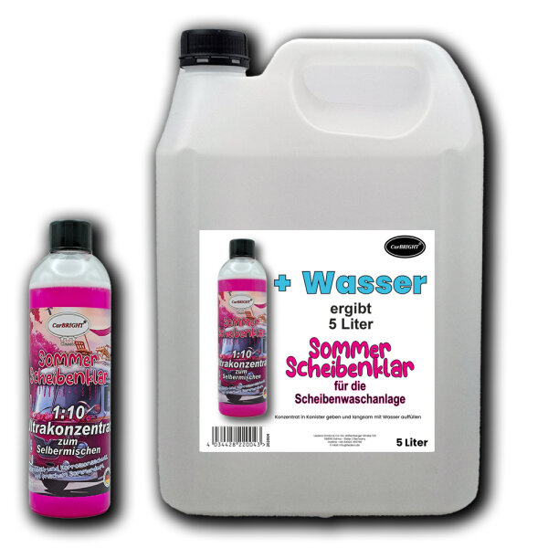 CarBRIGHT Scheibenreiniger 1:10 Ultrakonzentrat Sommer 500ml