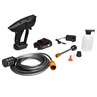 Mobiler Akku Hochdruckreiniger mit Schlauch max. Druck 25 bar, Durchlauf ca. 2l-4l/Minute